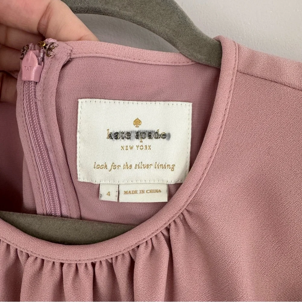 KATE SPADE Pink Floral Crepe Cutout Dress Size 4